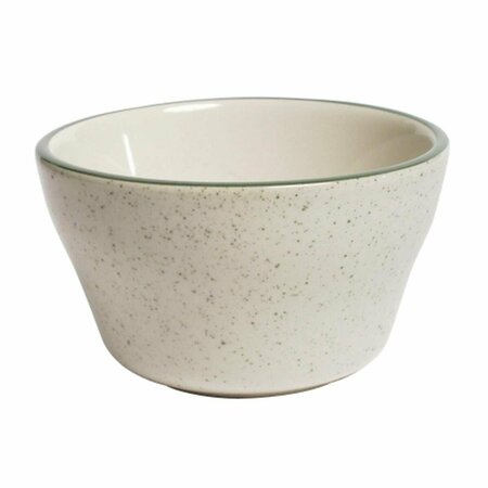 TUXTON CHINA Emerald 4 in. Narrow Rim with Green Speckle Bouillon - American White - 3 Dozen TES-004